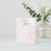 Roze Confetti Wash Ketting Veroorbaar Logo-beeldsc Visitekaartje (Staand voorkant)