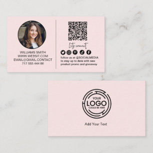 Roze Connect met Ons Qr Code Logo Foto Zakelijk Visitekaartje