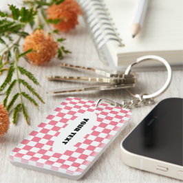 Roze Controles Sleutelhanger