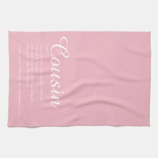 Roze Cool Favoriete Beste Ooit Neef Definitie Theedoek (Horizontaal)