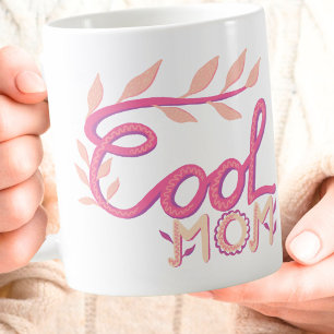 Roze Coole Moeder Hand Lettering Moederdag Koffiemok