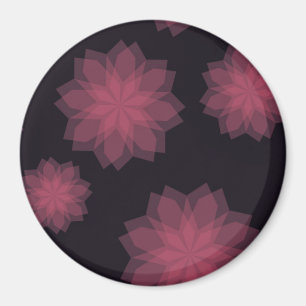 Roze, coole, trendy, moderne bloemabstractie magneet