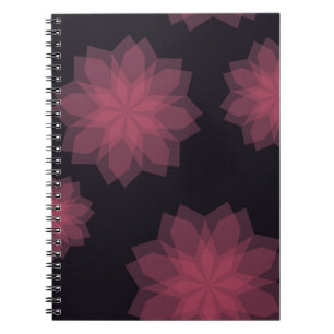 Roze, coole, trendy, moderne bloemabstractie notitieboek