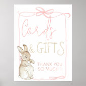 Roze Coquett Peter het Konijn Verjaardagskaarten C Poster (Voorkant)