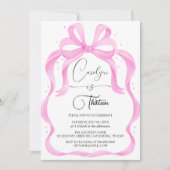 Roze Coquette 13e verjaardag uitnodiging (Voorkant)