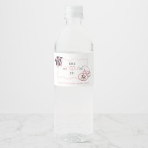 Roze Coquette Afstuderen Nurse Water Bottle Label Waterfles Etiket