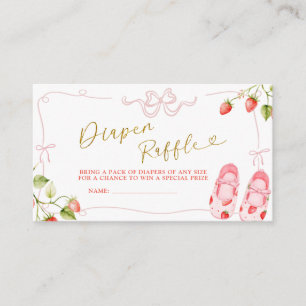 Roze Coquette Babykleren Bes Diaper Loterij Informatiekaartje