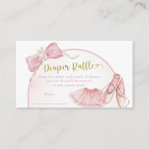 Roze Coquette Ballerina Baby Shower Luier Raffle Informatiekaartje