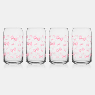 Roze Coquette boog patroon Blikvorm Glas