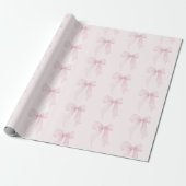 Roze Coquette boog patroon Cadeaupapier (Uitgerold)