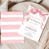 Roze Coquette Boog Verjaardagsfeest Kaart