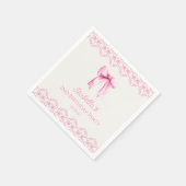 Roze Coquette Boog Verjaardagsfeest Servet (Hoek)