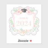 Roze Coquette Bow | Afstuderen Jaar Crest Sticker (Vel)