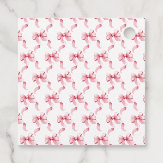 Roze Coquette Bow Baby shower Bedankt Bedankjes Labels (Achterkant)