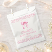Roze Coquette Bow Baby shower Bedankzakje (Geknipt)