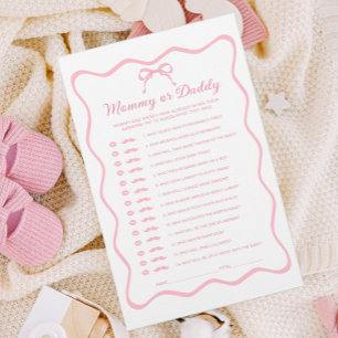 Roze Coquette Bow Baby shower Guess Who Game