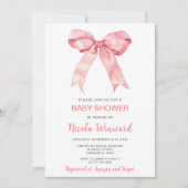 Roze Coquette Bow Baby shower Kaart (Voorkant)