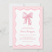 Roze Coquette Bow Baby shower Kaart (Voorkant)