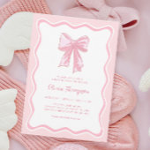 Roze Coquette Bow Baby shower Kaart