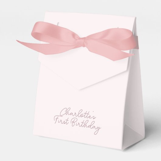 Roze Coquette Bow Custom Bedankdoosjes (Voorkant Zijde)