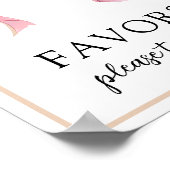 Roze Coquette Bow Favors Sign Poster (Hoek)