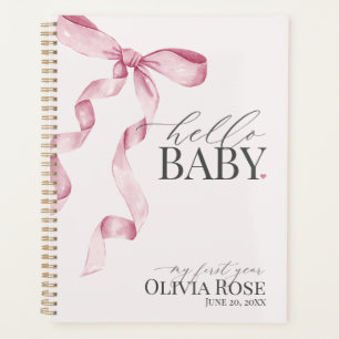 Roze Coquette Bow Meisje Baby Gift Mijn Eerste Jaa Planner