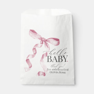 Roze Coquette Bow Meisje Baby shower Dessert Bedankzakje