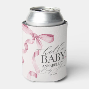 Roze Coquette Bow Meisje Baby shower Dessert Favor Blikjeskoeler