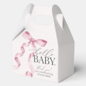 Roze Coquette Bow Meisje Baby shower Gift Bedankdoosjes (Achterkant)