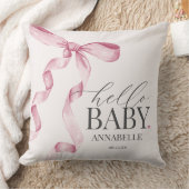 Roze Coquette Bow Meisje Baby shower Gift Kussen (Deken)