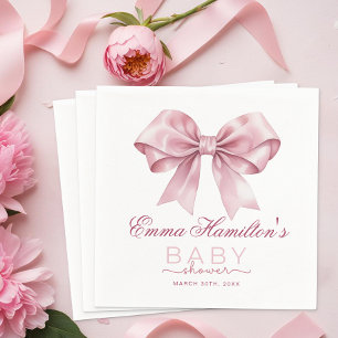 Roze Coquette Bow Meisje Baby shower Servet