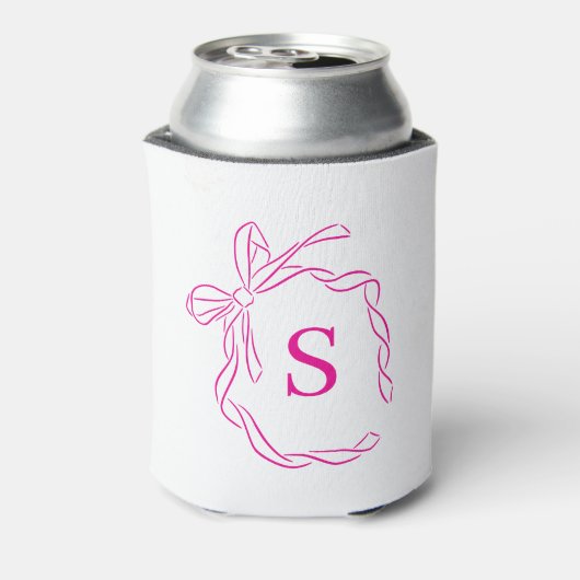 Roze Coquette Bow Monogram Blikjeskoeler (Blikje Achterkant)