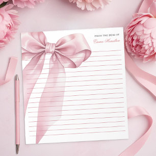 Roze Coquette Bow Notitieblok – Elegant pastellint