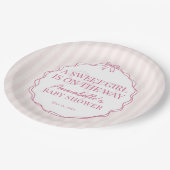 Roze Coquette Bow Pastel Baby shower Papieren Bordje (Gekanteld)