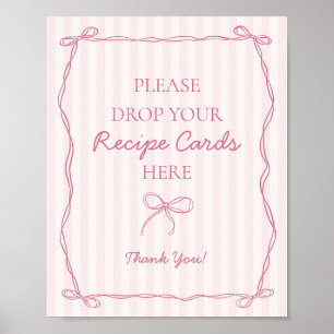 Roze Coquette Bow Pastel Deel een Recept Bruids Poster