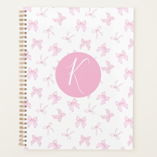 Roze Coquette Bow Personaliseer Planner (Voorkant)