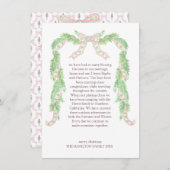 Roze Coquette Bow Preppy Notenkraker Kerstmis Feestdagenkaart (Voorkant / Achterkant)