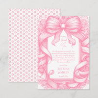Roze Coquette Bow Ribbon Toile de Jouy Baby shower