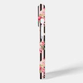 Roze Coquette Bow Rozen Zwart Strepen Case-Mate iPhone Case (Achterkant / Links)