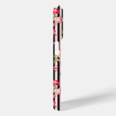 Roze Coquette Bow Rozen Zwart Strepen Case-Mate iPhone Case (Achterkant / Rechts)