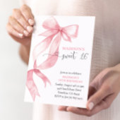 Roze Coquette Bow Sweet 16 Verjaardagsfeest Kaart