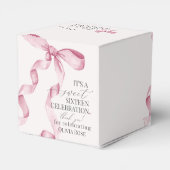 Roze Coquette Bow Sweet 16 Verjaardagsfeestgeschen Bedankdoosjes (Achterkant)