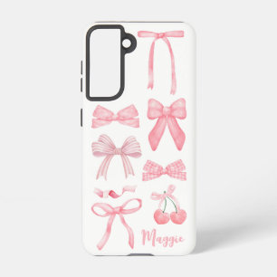 Roze Coquette Bow Trendy Vrouwelijk Meisje Estheti Samsung Galaxy Hoesje