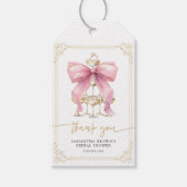 Roze Coquette Bow Vrijgezellenfeest Cadeaulabel (Voorkant)