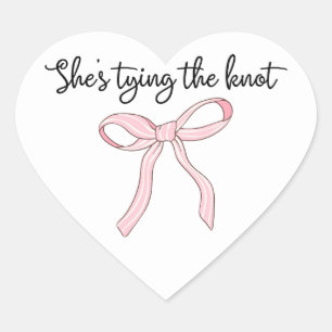 Roze Coquette Bow Vrijgezellenfeest Favoriet Hart Sticker