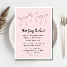 Roze Coquette Bow Vrijgezellenfeest Kaart