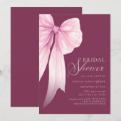 Roze Coquette Bow Vrijgezellenfeest Kaart (Voorkant / Achterkant)