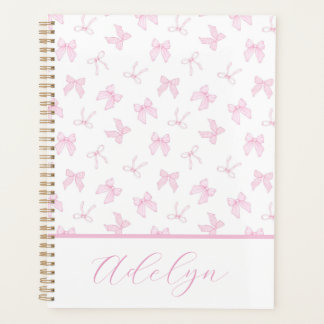 Roze Coquette Bows Personaliseer Planner