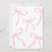 Roze Coquette Bows Verjaardag Uitnodiging (Achterkant)