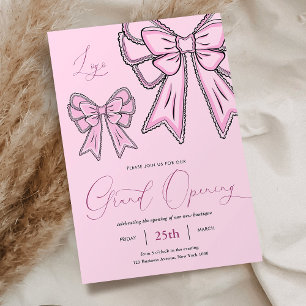 Roze Coquette Bows Vrouwelijke Grand Opening Busin Kaart